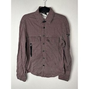 Vintage Lip Service Mens Mall Goth Red Striped Button Shirt Size XS